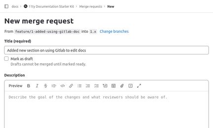 Creating a merge request in GitLab