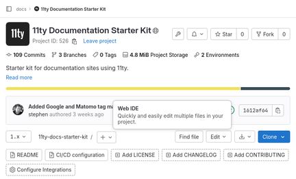 Opening the Gitlab Web IDE